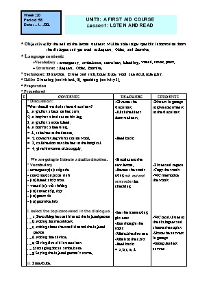 Giáo án môn Tiếng Anh Khối 8 - Chương trình học kỳ II
